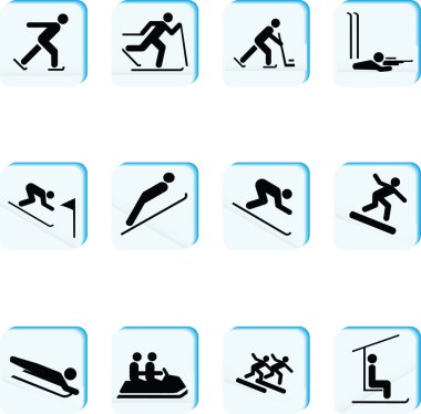 Winter Sports Icons clipart