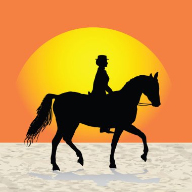 Woman horse trainer clipart
