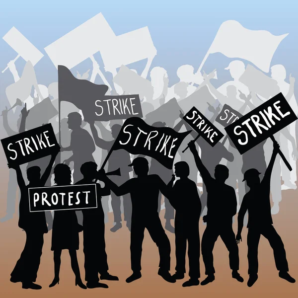 Munkások sztrájk és a tiltakozás — Stock Fotó