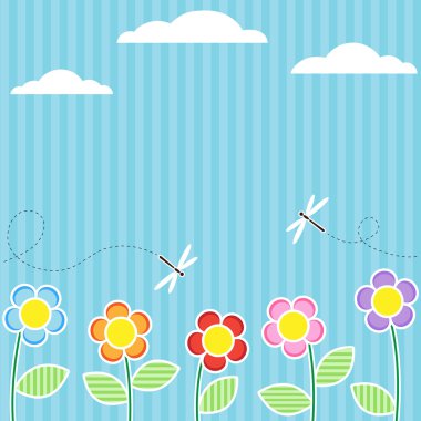 Card with flowers clipart