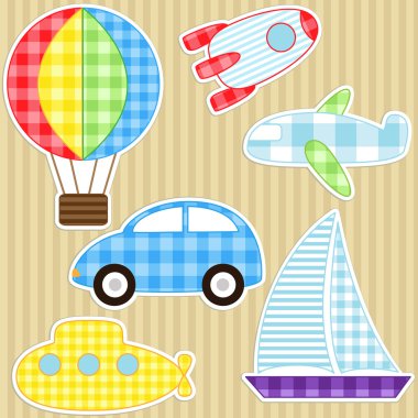 Transport stickers clipart