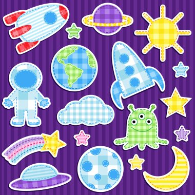 Space stickers clipart