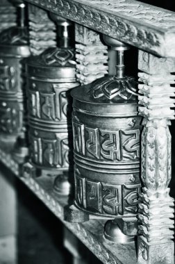 Buddhist prayer wheels clipart