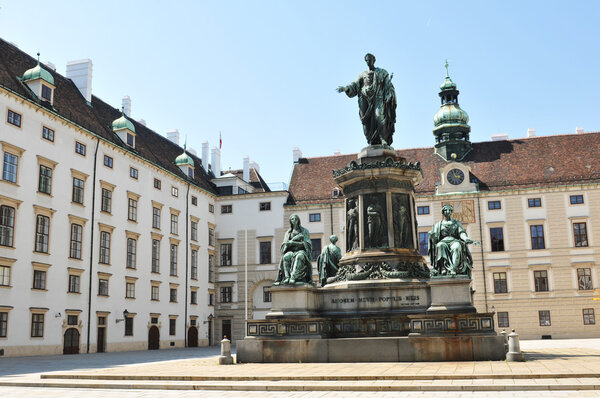 Beautiful architecture of the imperial Hofburg Palace in Vienna, Austria