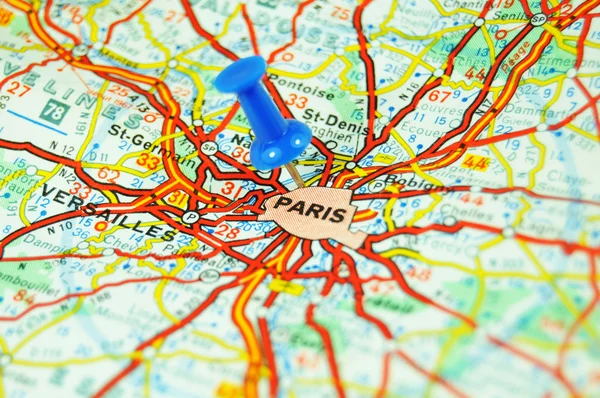Paříž mapa — Stock fotografie