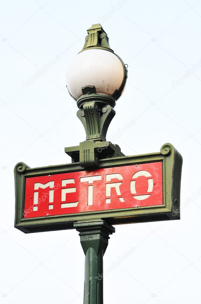 Detail of metro sign in Paris