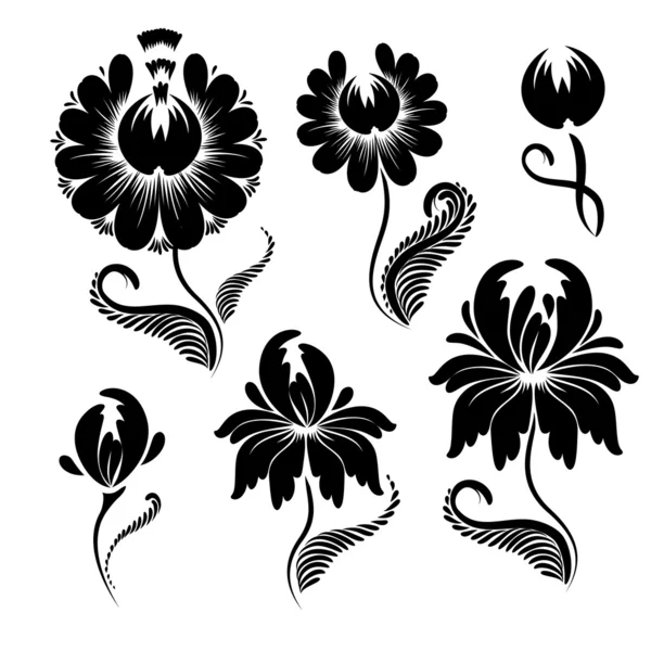 Eléments graphiques floraux vecteur — Image vectorielle