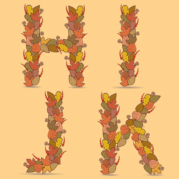 H, i, j, k vector kleurrijke lettertype. — Stockvector