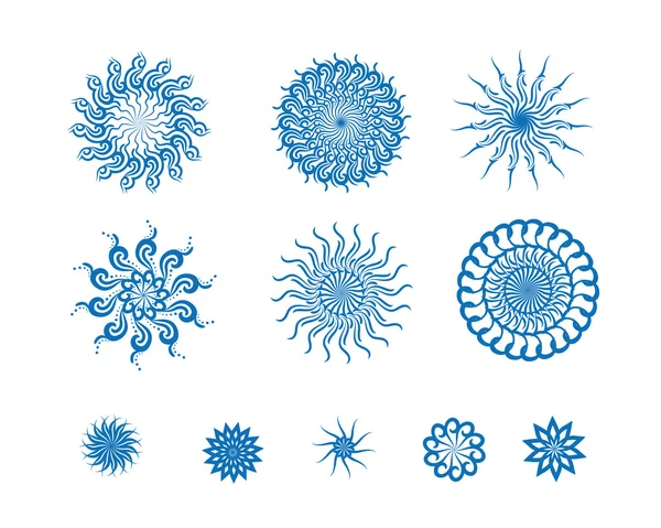 Conjunto de copos de nieve azules — Archivo Imágenes Vectoriales