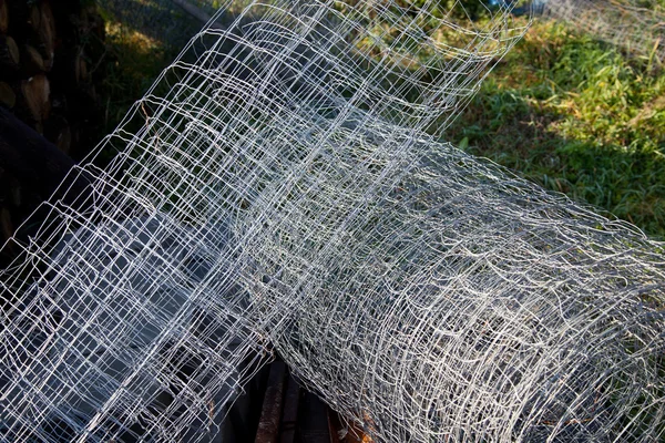 stock image Metal mesh rolled into a ball