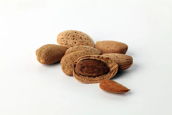 Almonds isolated on white background. — Stock Photo, Image