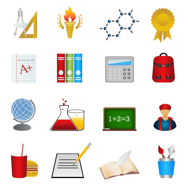 Conjunto de ícones de escola e educação — Vetor de Stock