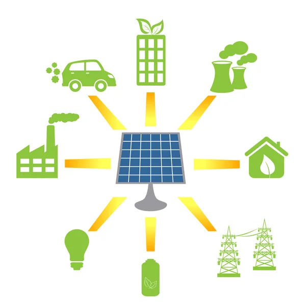 Panel słoneczny generowania alternatywnych źródeł energii — Zdjęcie stockowe
