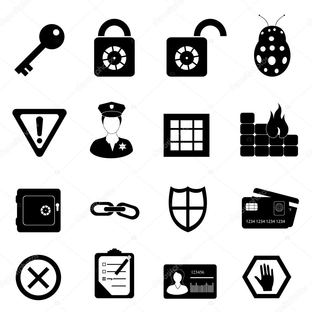 Security and safety icon set — Stock Photo © soleilc 7005487