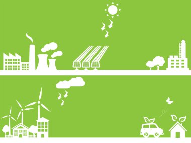 Green eco friendly city clipart