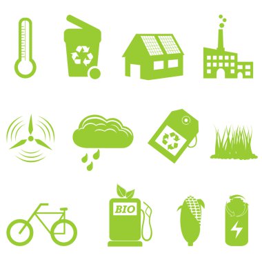 Eco and recycling icon set clipart