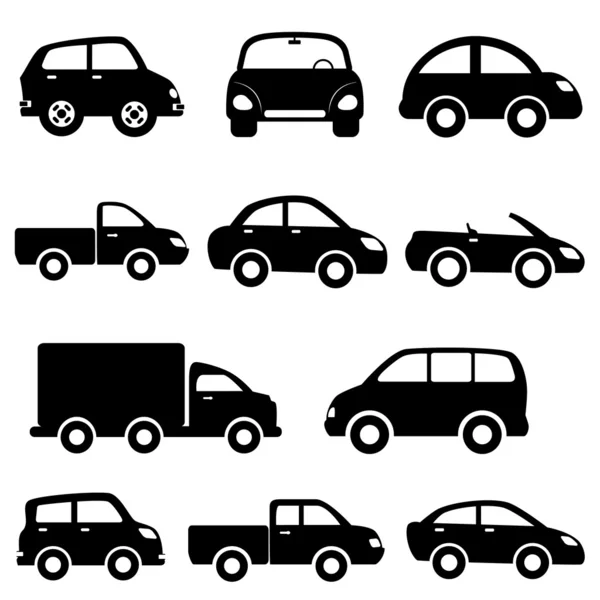Набор значков автомобилей и грузовиков — стоковый вектор