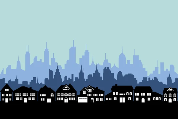 Förorter och urbana staden — Stock vektor