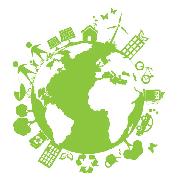 Medio ambiente limpio verde — Vector de stock
