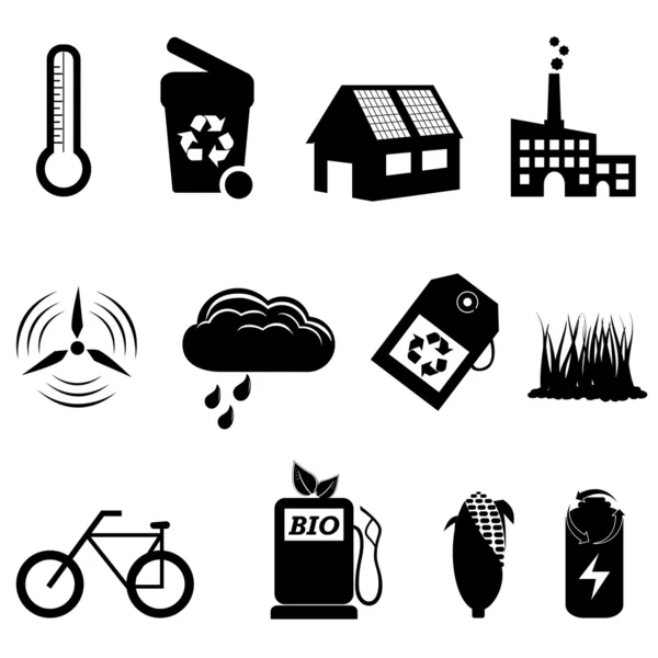 Iconos de reciclaje, eco y bio — Archivo Imágenes Vectoriales