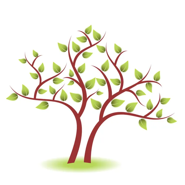 Baum mit grünen Blättern — Stockvektor