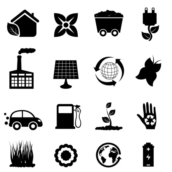 Environnement et éco icônes — Image vectorielle