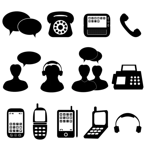 Teléfono y comunicación Iconos — Vector de stock