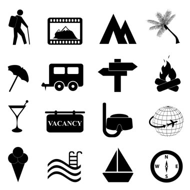 Leisure and recreation icon set clipart