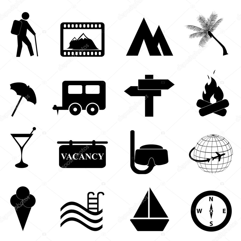 Leisure and recreation icon set