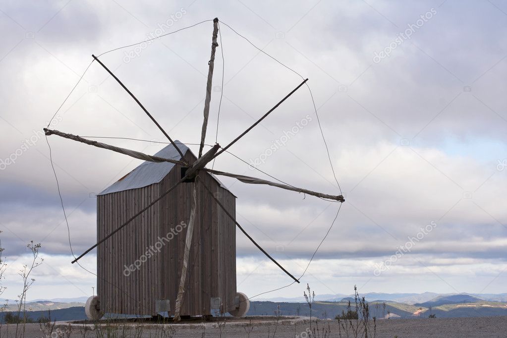 Windmill of Santiago da guarda-evening