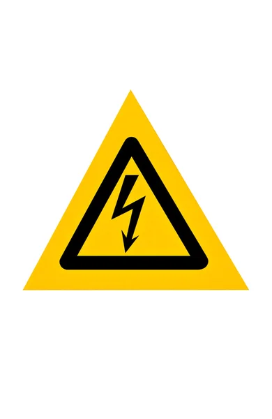stock image High voltage symbol in White