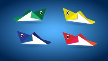 vektör origami balık