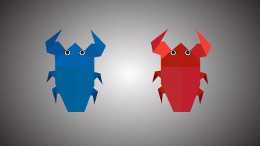 vektör origami bugs