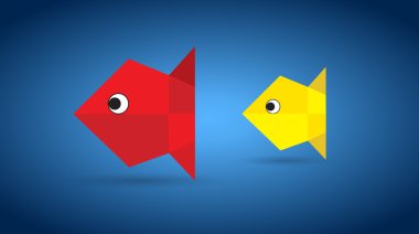 Vector Origami Fishes clipart