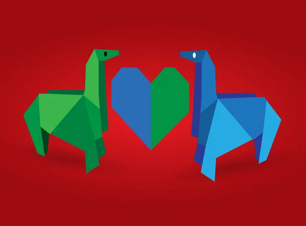 Vecteur Origami Couple Cheval — Image vectorielle