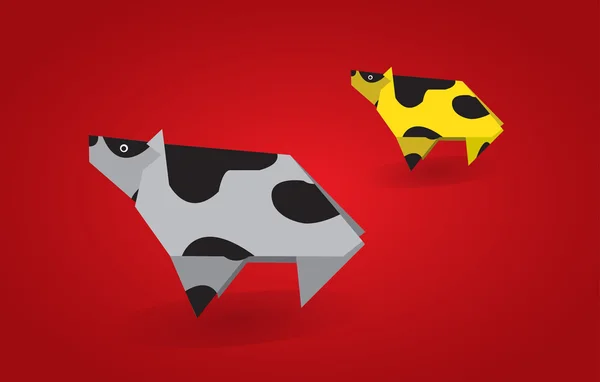Vaches Origami vectorielles — Image vectorielle