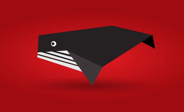 Vector origami baleia —  Vetores de Stock