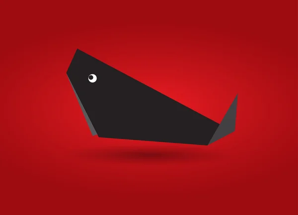Vector origami baleia — Vetor de Stock