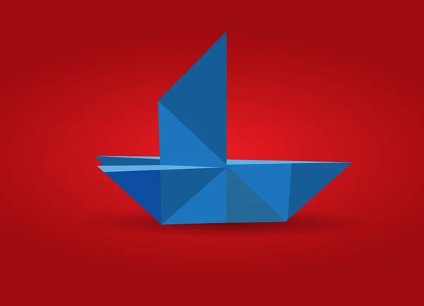 Vektorové origami loď — Stockový vektor