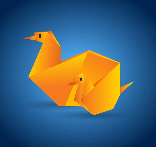 Vektör origami kuş — Stockvector