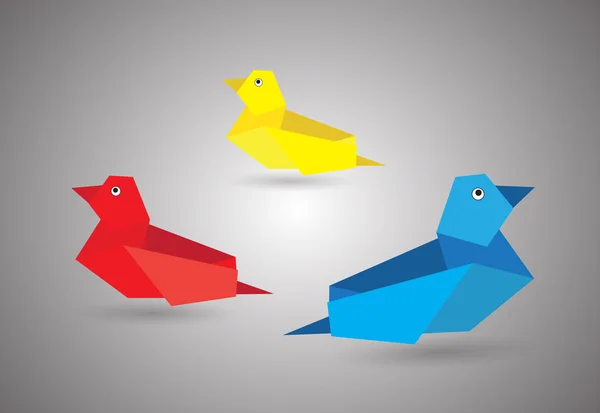 Vector Origami Birds — Stock Vector