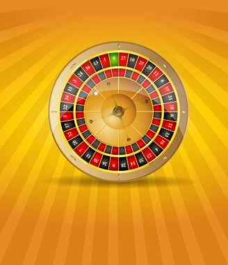 Vector illustration of 3D golden roulette clipart