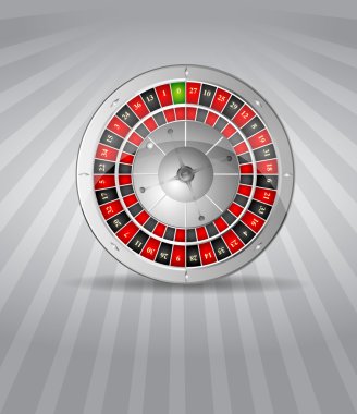 Vector illustration of 3D silver roulette clipart