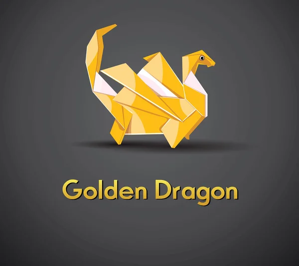 Vector Golden Dragon — Stock Vector