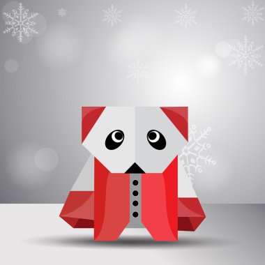 vektör origami red panda