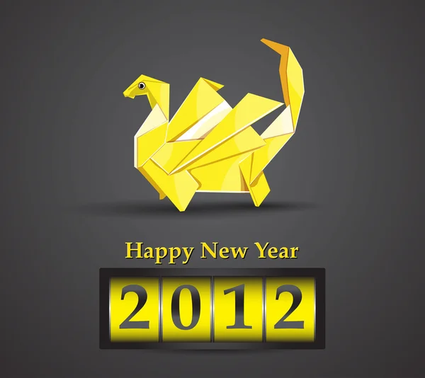 Dragón vectorial amarillo 2012 — Archivo Imágenes Vectoriales