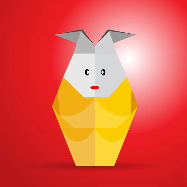 Conejo de origami vector — Vector de stock