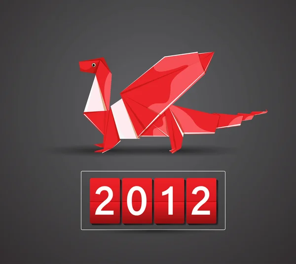 Red Vector Dragon 2012 — Stock Vector