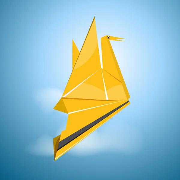 Vektorové origami letícího ptáka — Stockový vektor