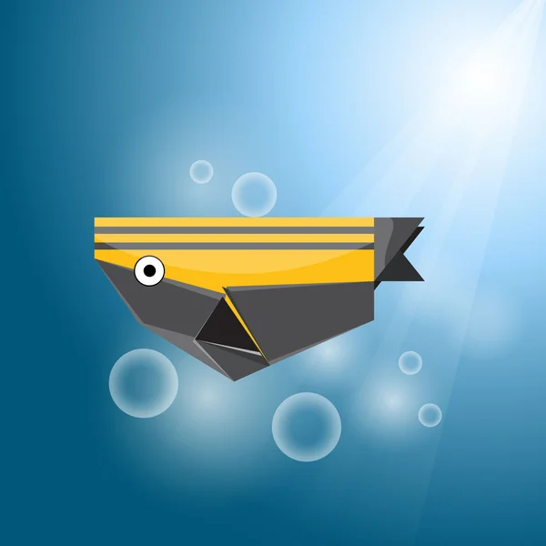Vektorové origami ryba — Stockový vektor